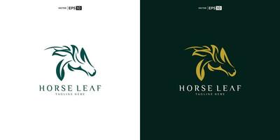 cavalo animais selvagens animal folha naturalmente logotipo Projeto vetor