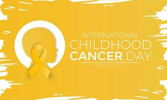 internacional infância Câncer dia é observado cada ano em fevereiro 15. saúde consciência do crianças. vetor ilustração .