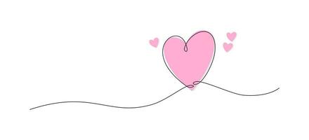 contínuo linha desenhando do dois corações ícone com aguarela pontos. feriado cartão, romântico, Casamento Projeto elementos. símbolo do amar. vetor