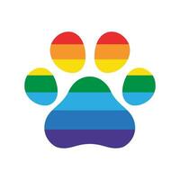 cachorro pata pegada arco Iris orgulho ícone vetor francês buldogue desenho animado lgbt símbolo personagem ilustração Projeto