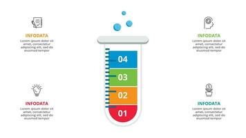 criativo conceito para infográfico com 4 passos, opções, partes ou processos. o negócio dados visualização. vetor