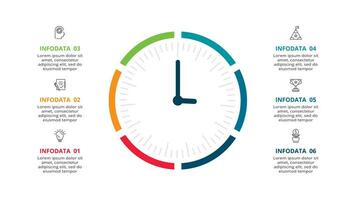 criativo conceito para infográfico com 6 passos, opções, partes ou processos. o negócio dados visualização. vetor