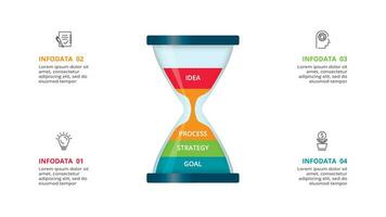 criativo conceito para infográfico com 4 passos, opções, partes ou processos. o negócio dados visualização. vetor