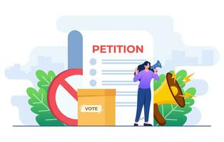 petição conceito plano ilustração vetor modelo, petição forma, fazer escolha, votação papel, democracia, público apelo documento, queixa