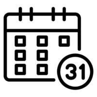 ícone de linha de calendário vetor