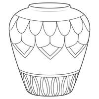 esboço vaso, vetor linear. vaso cerâmica, antigo Panela grego. coloração página