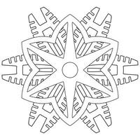 abstrato mandala floco de neve linha arte Projeto para coloração página vetor