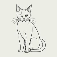 fofa gato vetor Preto e branco desenho animado personagem Projeto coleção. branco fundo. animais de estimação, animais.