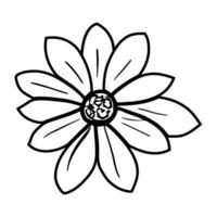 mão desenhado simples flor ilustração vetor