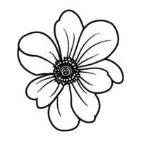 mão desenhado simples flor ilustração vetor