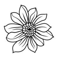 mão desenhado simples flor ilustração vetor