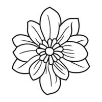 mão desenhado simples flor ilustração vetor