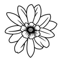 mão desenhado simples flor ilustração vetor