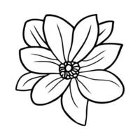 mão desenhado simples flor ilustração vetor