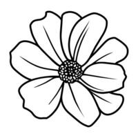 mão desenhado simples flor ilustração vetor