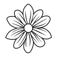 mão desenhado simples flor ilustração vetor