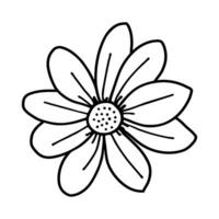 mão desenhado simples flor ilustração vetor