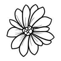 mão desenhado simples flor ilustração vetor