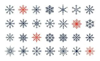 grande conjunto do inverno estação floco de neve elementos para Natal Projeto vetor