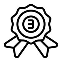 bronze medalhas prêmio ícone ou logotipo ilustração esboço Preto estilo vetor