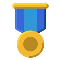 ouro medalhas prêmio ícone ou logotipo ilustração plano cor estilo vetor