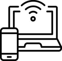 Wi-fi esboço vetor ilustração ícone