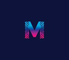 m alfabeto tecnologia logotipo Projeto conceito vetor