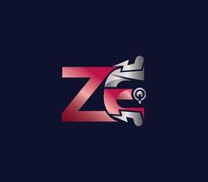 elétrico energia Z e carta criativo Projeto tecnologia logotipo vetor