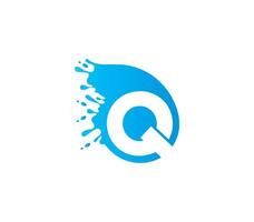 q alfabeto água logotipo Projeto conceito vetor