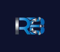 elétrico rb carta criativo companhia logotipo Projeto azul cor conceito vetor