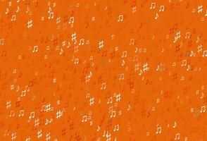 modelo de vetor laranja claro com símbolos musicais.