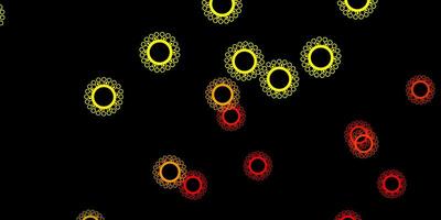 modelo de vetor vermelho e amarelo escuro com sinais de gripe.