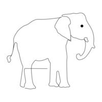 mundo selvagem vida contínuo solteiro linha arte desenhando e elefante 1 linha esboço vetor arte ilustração