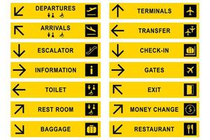 aeroporto sinais estoque ilustração. vetor Projeto.
