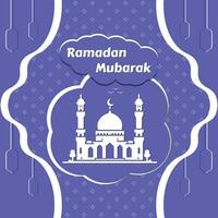 Ramadã Mubarak cumprimento cartão, Ramadã kareem islâmico postar Projeto vetor