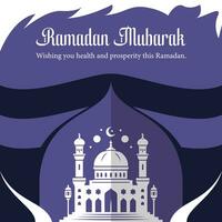 Ramadã Mubarak cumprimento cartão, Ramadã kareem islâmico postar Projeto vetor