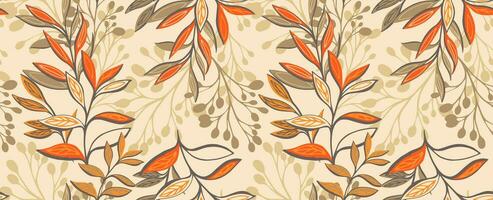 criativo tropical botânico desatado padronizar. abstrato colorida forma folhas galhos fundo. estilizado floral folha impressão. vetor mão desenhado esboço. Projeto para moda, tecido e têxteis.
