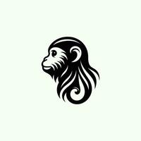 macaco logotipo silhueta vetor ilustração