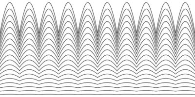 uma coleção do ondulado ziguezague horizontal perverso linhas, desatado fronteiras, e suave e angular gráfico Projeto elementos conjunto em uma branco fundo. vetor