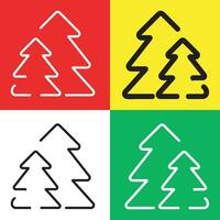 floresta vetor ícone, esboço estilo ícone, a partir de aventura ícones coleção, isolado em vermelho, amarelo, branco e verde fundo.
