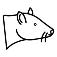 rato ou rato vetor ícone, linear estilo ícone, a partir de animal cabeça ícones coleção, isolado em branco fundo.