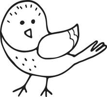 engraçado pássaro mão desenhado ilustração vetor