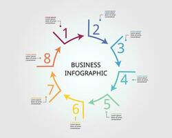 8 seta modelo para infográfico para apresentação para 8 elemento vetor