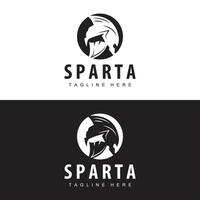 espartano logotipo, bárbaro Guerreiro crachá Projeto simples silhueta espartano guerra capacete vetor