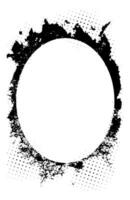 Preto e branco quadro, uma Preto e branco círculo com uma grunge efeito foto quadro, Armação com meio-tom ponto , vetor