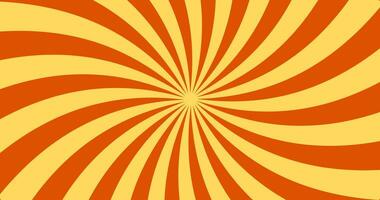 retro laranja e amarelo fundo com uma espiral Projeto vetor
