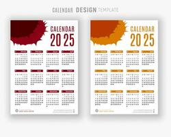 vetor 2025 calendário Projeto modelo para feliz Novo ano planejador