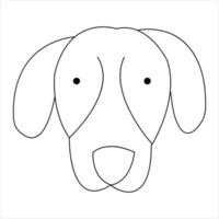 contínuo solteiro linha cachorro vetor arte desenhando minimalista cachorro face esboço abstrato mão desenhado estilo
