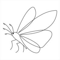 contínuo solteiro linha mão desenhado borboleta Projeto minimalismo esboço vetor arte ilustração