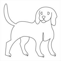 cachorro animal animal contínuo 1 linha arte desenhando e cachorro ícone simples esboço vetor ilustração